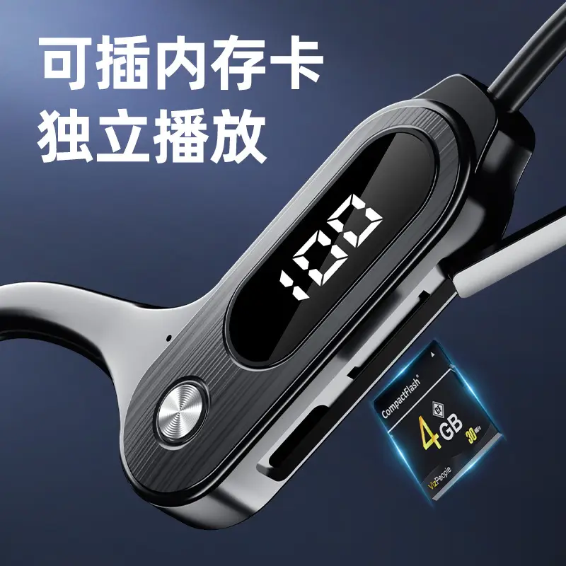 Blue Wireless Bluetooth Headset with Power Display & Sweat Proof Design - Image 6
