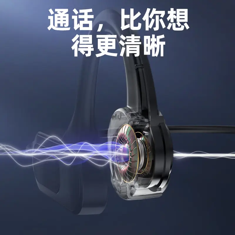 Blue Wireless Bluetooth Headset with Power Display & Sweat Proof Design - Image 8