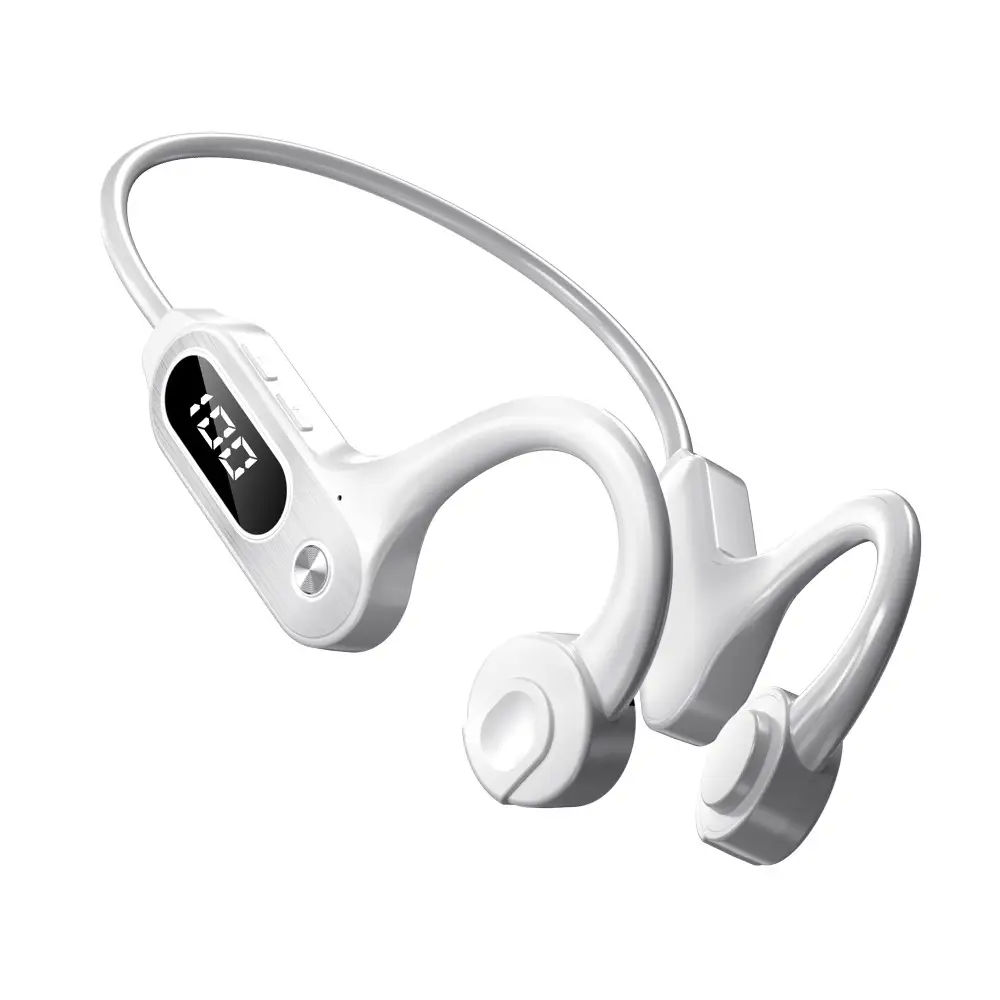 Blue Wireless Bluetooth Headset with Power Display & Sweat Proof Design - Image 3