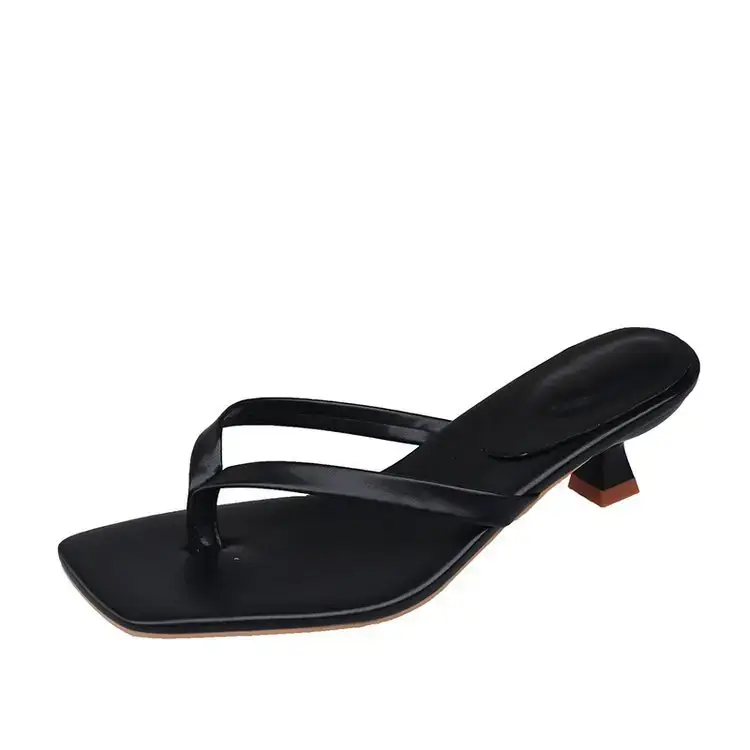 Women Square Toed Mid Heel Slippers White — feature 19