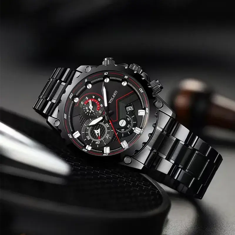 Men's Steel Band Chronograph Watch with Transparent Dial - Image 5