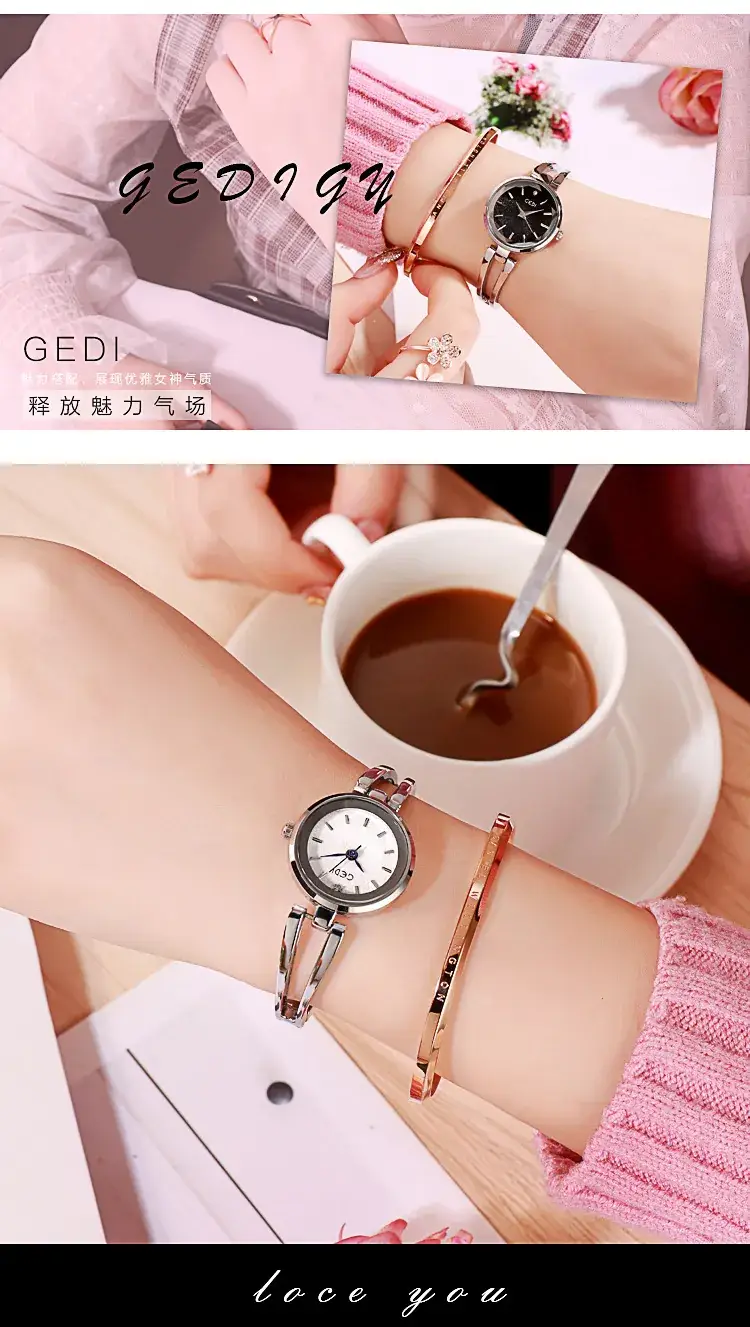 Gold Watch for Women with Rose Gold Bracelet & Quartz Movement — feature 7