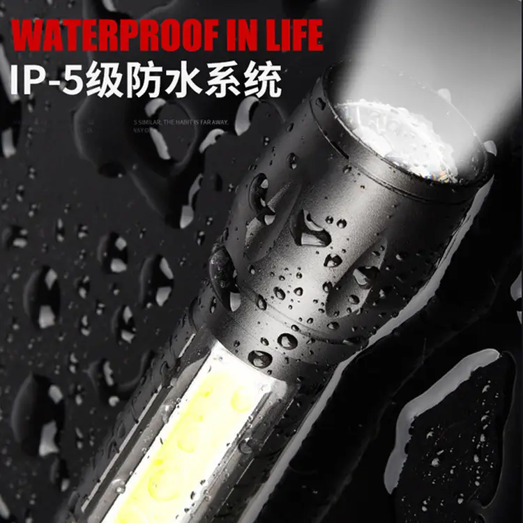 Cross-border Rechargeable Flashlight 14500 Zoom USB Outdoor Work Light Cob Mini - Image 2