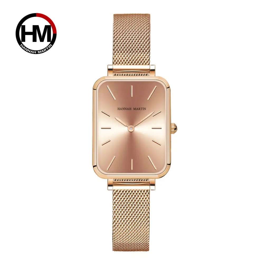 Japanese Movement Rose Gold Mesh Watch for Women - Image 8