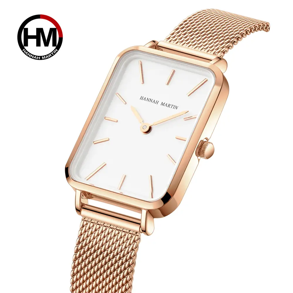 Japanese Movement Rose Gold Mesh Watch for Women - Image 11