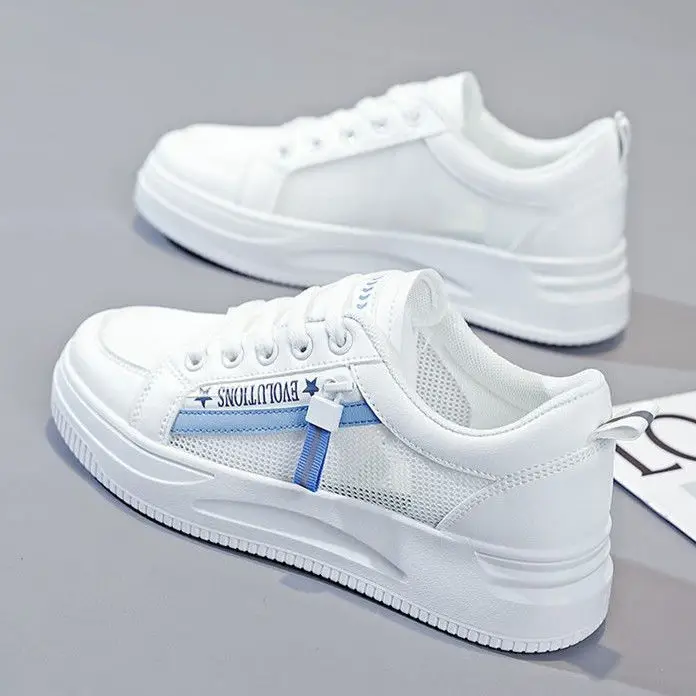 White Women's Casual Sneakers Korean Style 2023