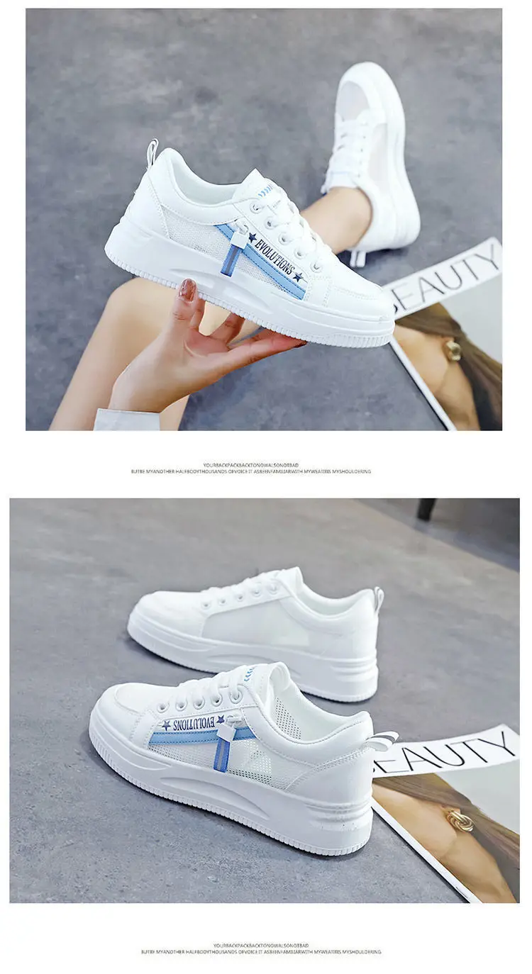 White Women's Casual Sneakers Korean Style 2023 — feature 12