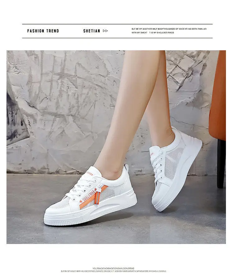 White Women's Casual Sneakers Korean Style 2023 — feature 14
