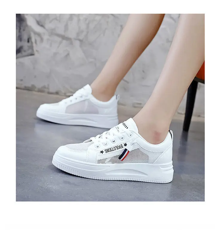 White Women's Casual Sneakers Korean Style 2023 — feature 15