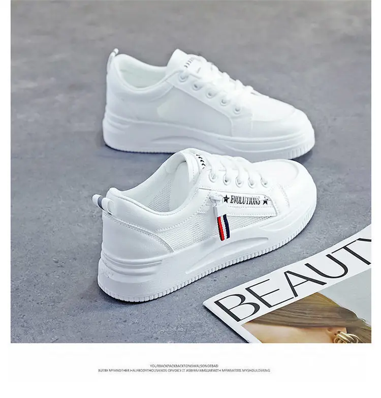 White Women's Casual Sneakers Korean Style 2023 — feature 16