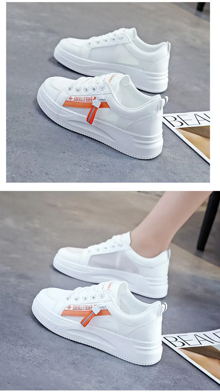 White Women's Casual Sneakers Korean Style 2023 — feature 17