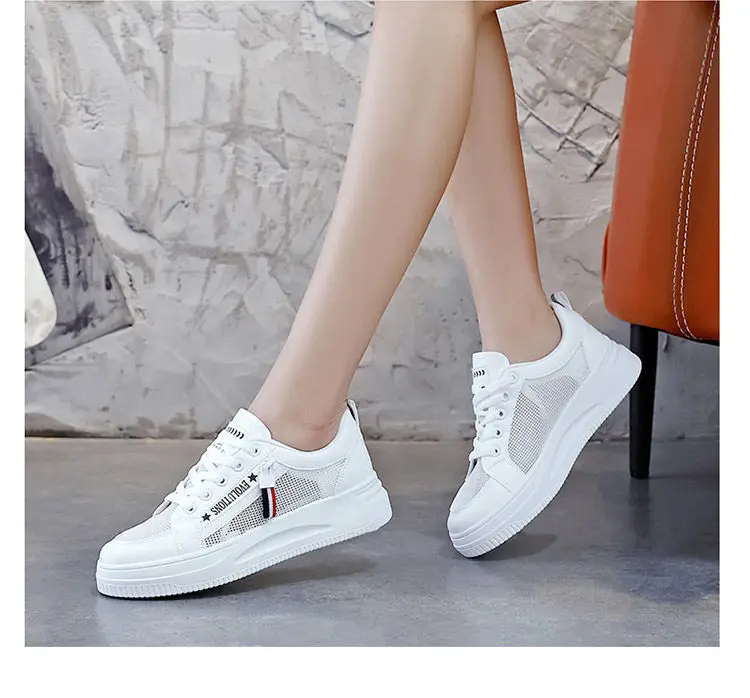 White Women's Casual Sneakers Korean Style 2023 — feature 18