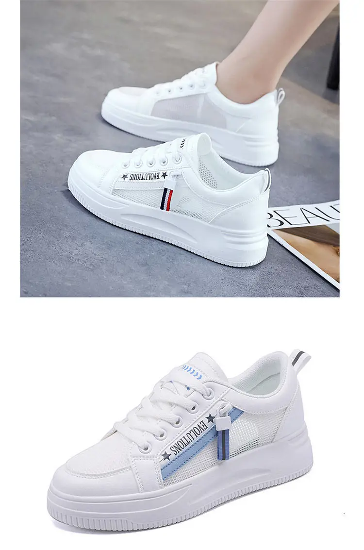 White Women's Casual Sneakers Korean Style 2023 — feature 19