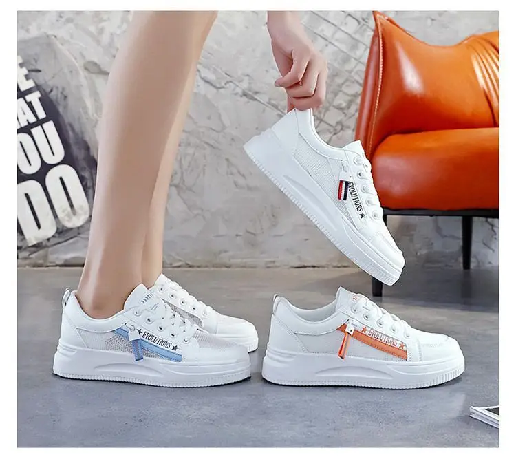 White Women's Casual Sneakers Korean Style 2023 — feature 2