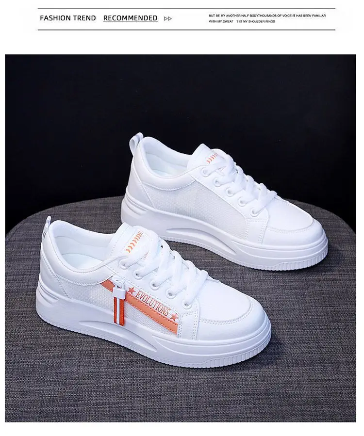 White Women's Casual Sneakers Korean Style 2023 — feature 5