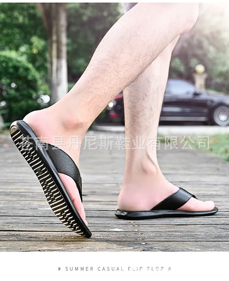 Korean Style Genuine Leather Flip Flops for Men — feature 17