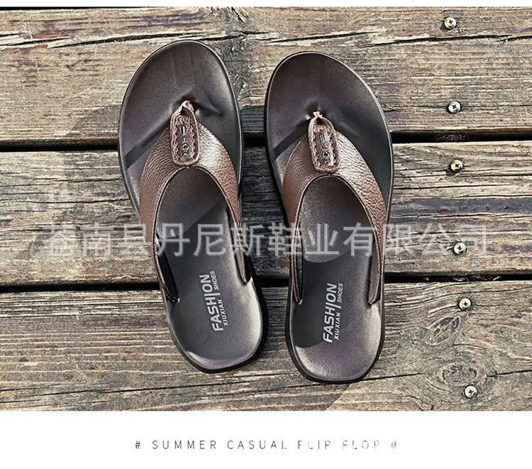 Korean Style Genuine Leather Flip Flops for Men — feature 18