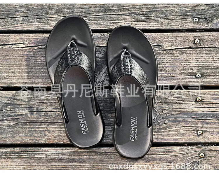 Korean Style Genuine Leather Flip Flops for Men — feature 19