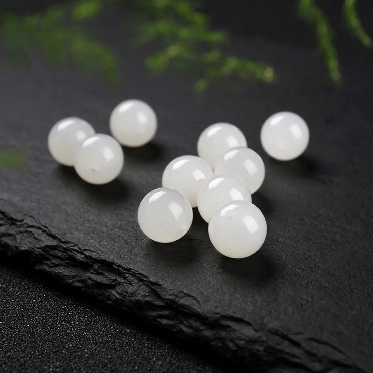 Natural Xinjiang Hetian Jade White Jade Loose Beads