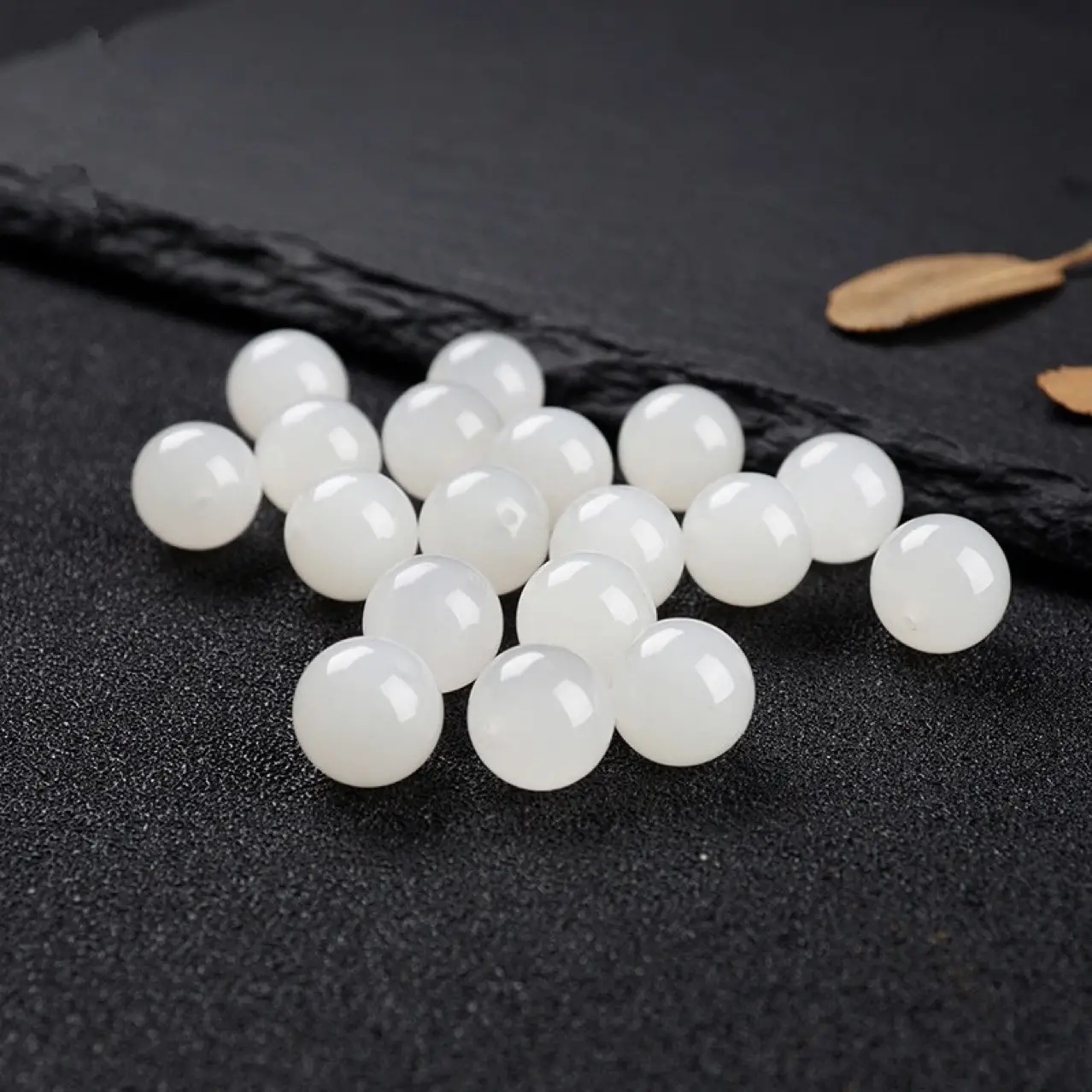 Natural Xinjiang Hetian Jade White Jade Loose Beads