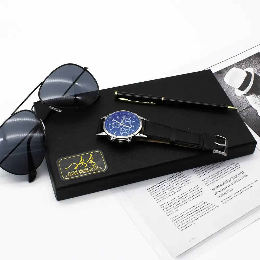 Men's Black Watch & Sunglasses Set with Pen — feature 11