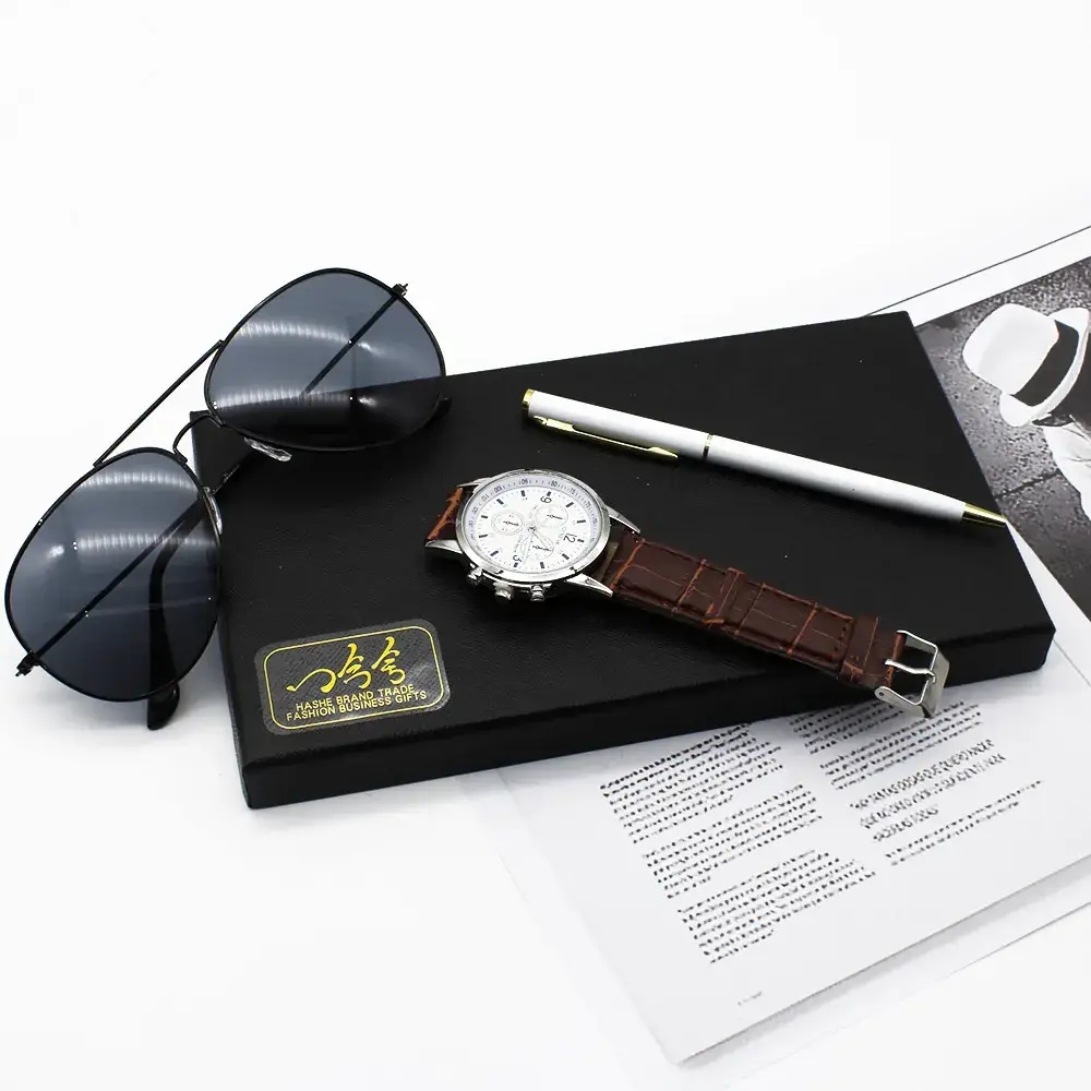 Men's Black Watch & Sunglasses Set with Pen — feature 8
