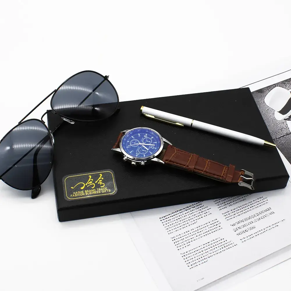 Men's Black Watch & Sunglasses Set with Pen — feature 9