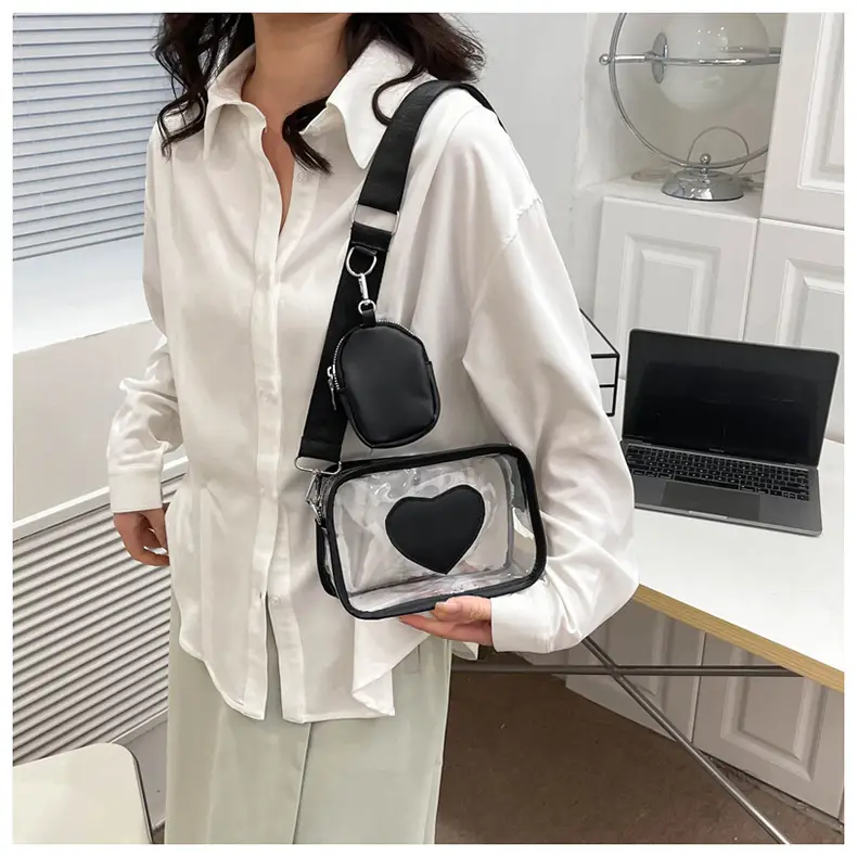 New Women's Transparent Crossbody Bag with Heart Design — feature 10