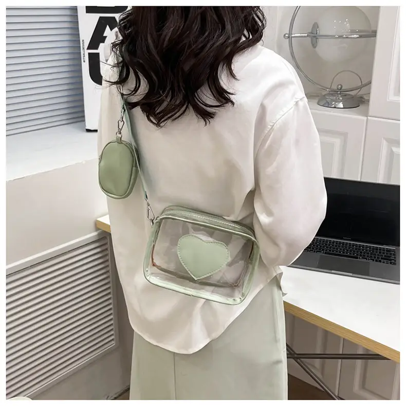New Women's Transparent Crossbody Bag with Heart Design — feature 11