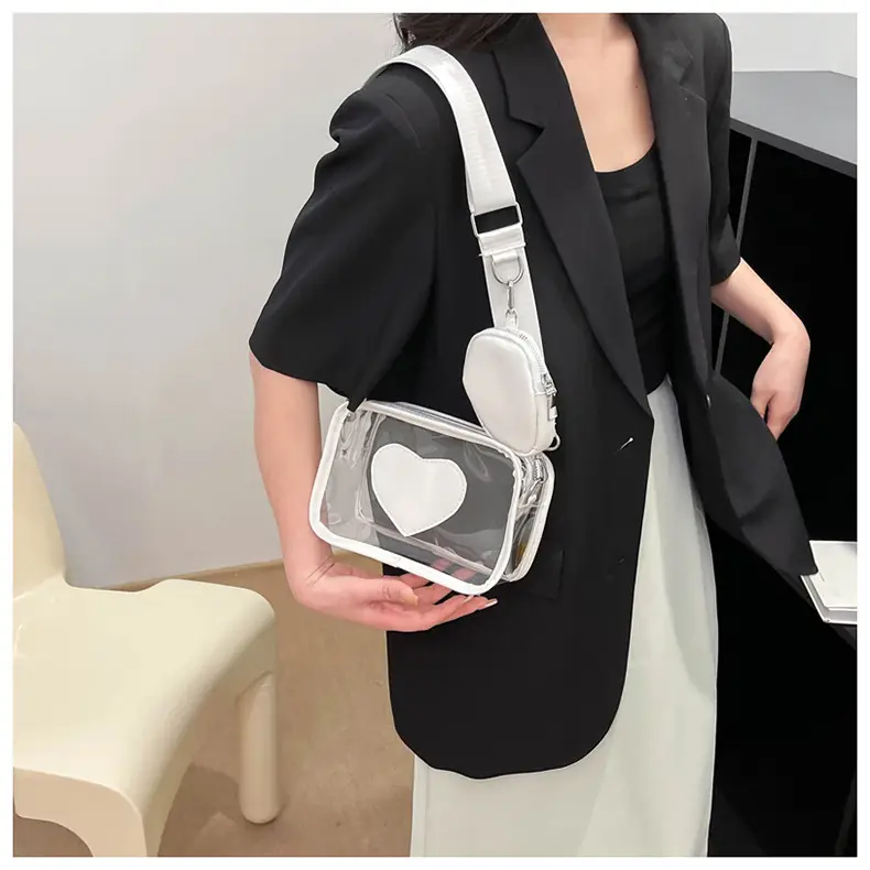 New Women's Transparent Crossbody Bag with Heart Design — feature 13