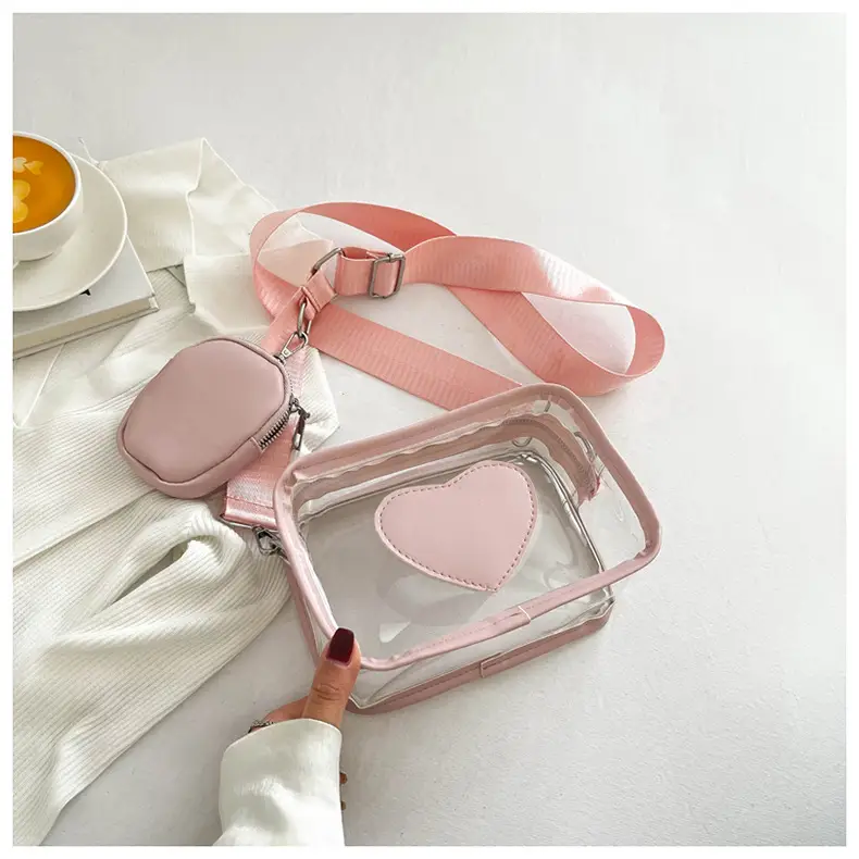 New Women's Transparent Crossbody Bag with Heart Design — feature 14
