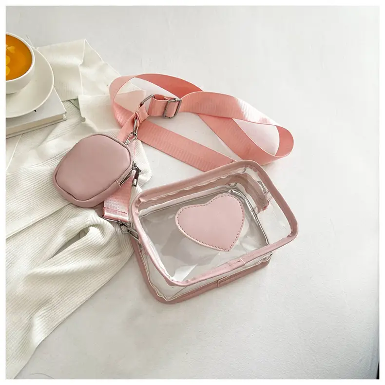 New Women's Transparent Crossbody Bag with Heart Design — feature 16
