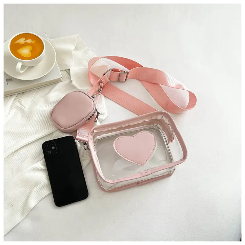 New Women's Transparent Crossbody Bag with Heart Design — feature 17