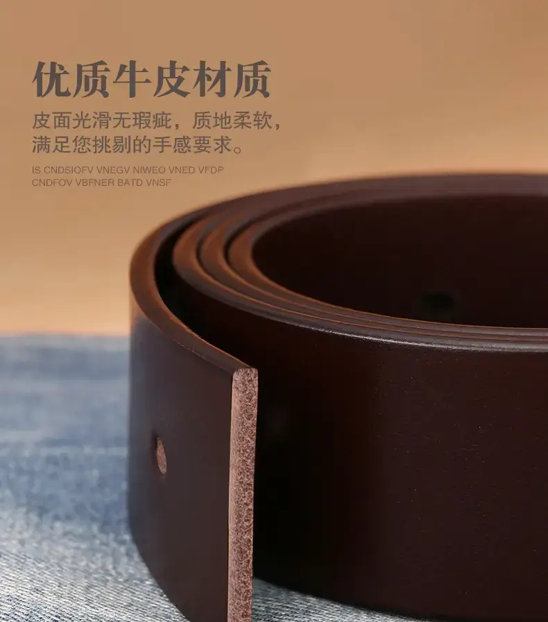 Men's Genuine Leather Belt with Gold Buckle β feature 3