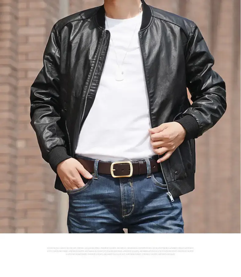 Men's Genuine Leather Belt with Gold Buckle β feature 7