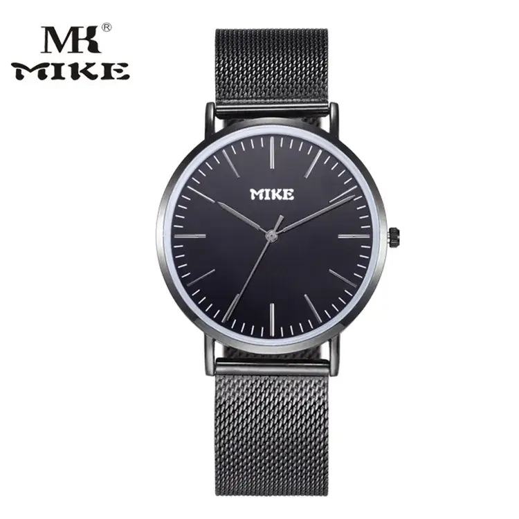 MIKE Men's Mesh Belt Quartz Watch Black Dial - Image 8