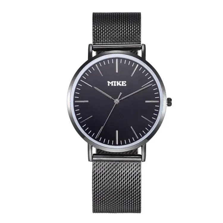 MIKE Men's Mesh Belt Quartz Watch Black Dial - Image 2