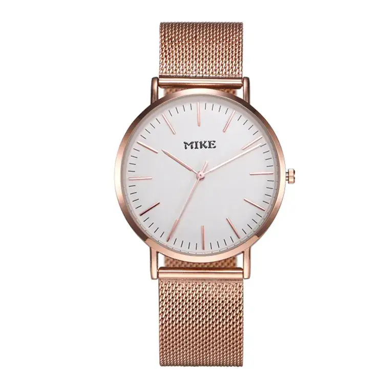MIKE Men's Mesh Belt Quartz Watch Black Dial - Image 3