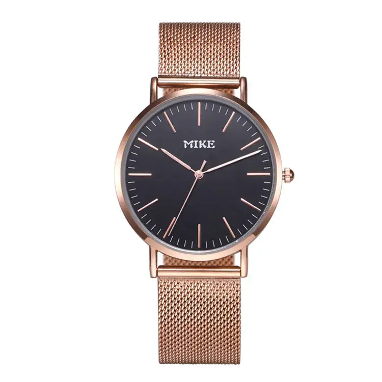 MIKE Men's Mesh Belt Quartz Watch Black Dial - Image 4