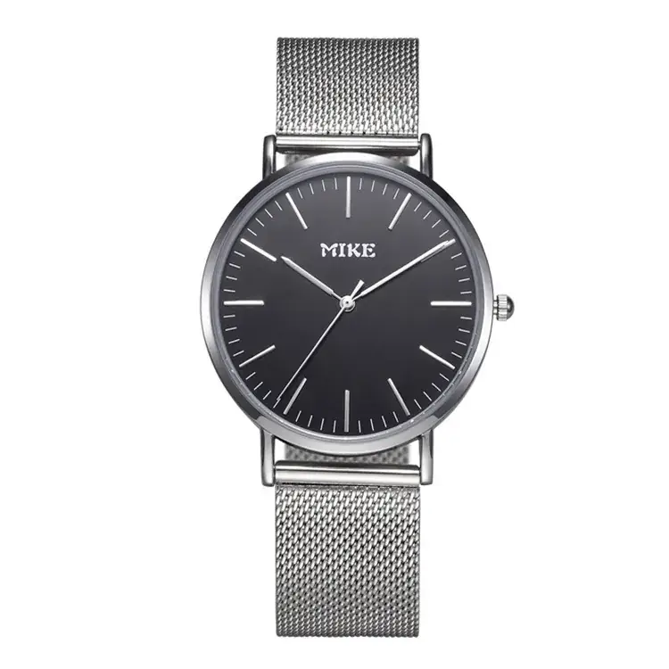 MIKE Men's Mesh Belt Quartz Watch Black Dial - Image 5
