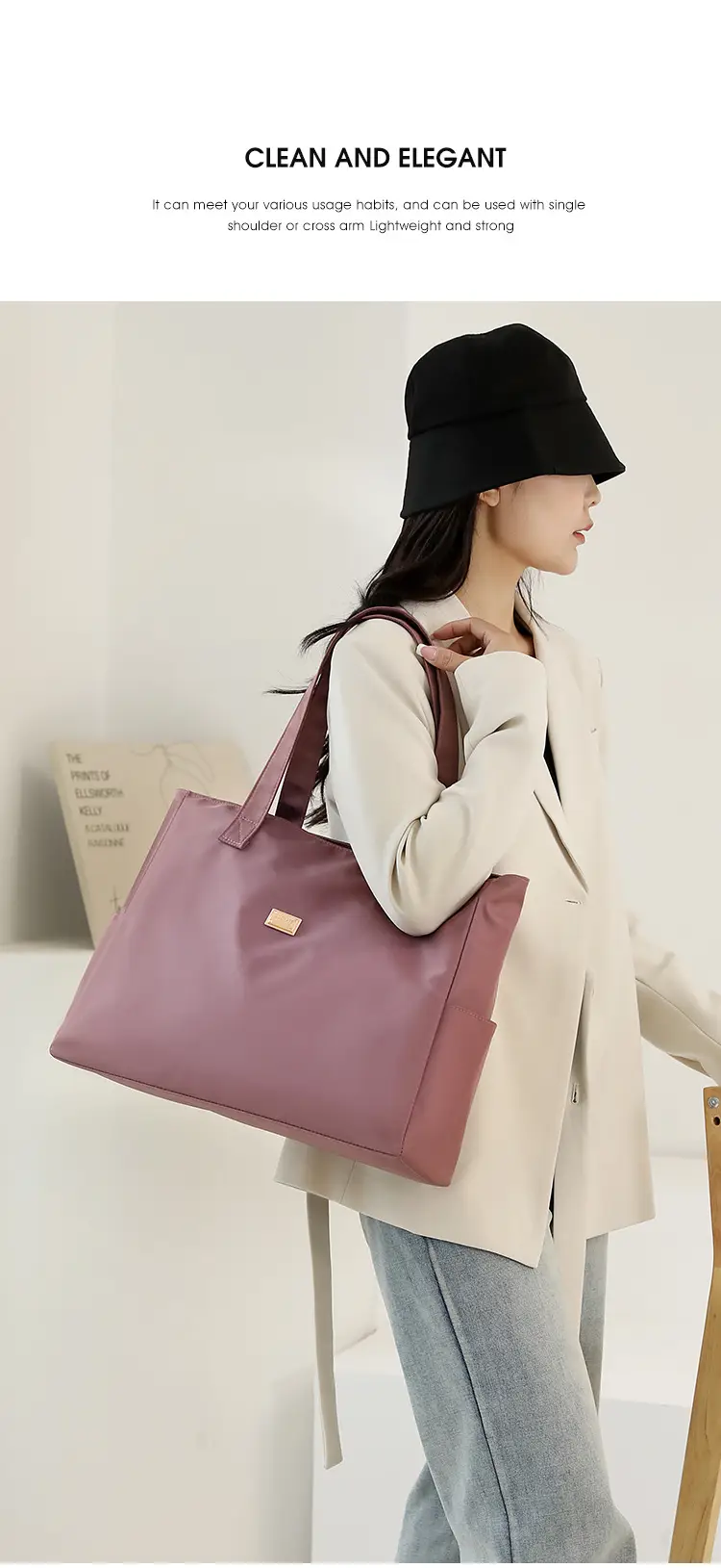 2023 New Nylon Shoulder Bag Blue Large Capacity Women — feature 25