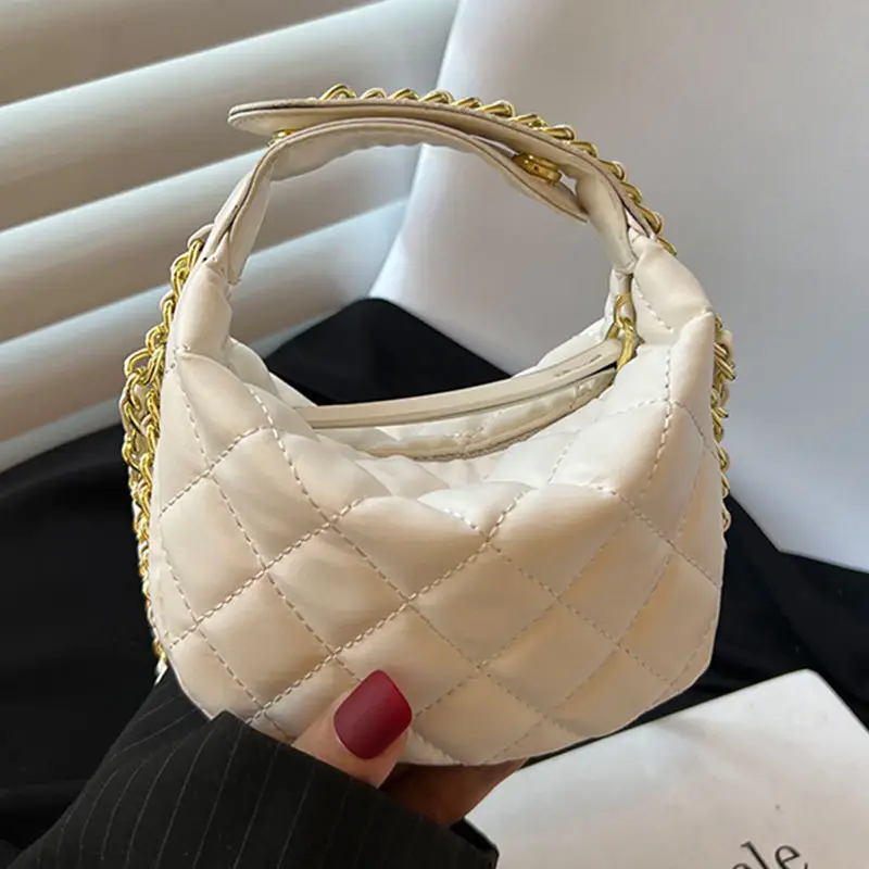 Korean Rhombic Chain Mini Crossbody Bag Black 2023