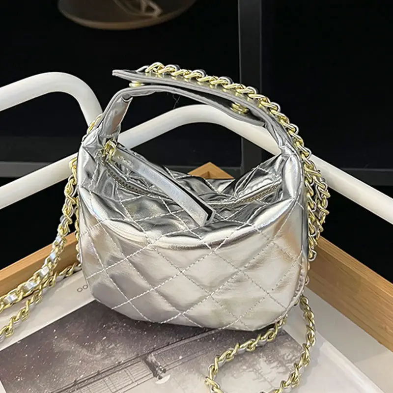Korean Rhombic Chain Mini Crossbody Bag Black 2023