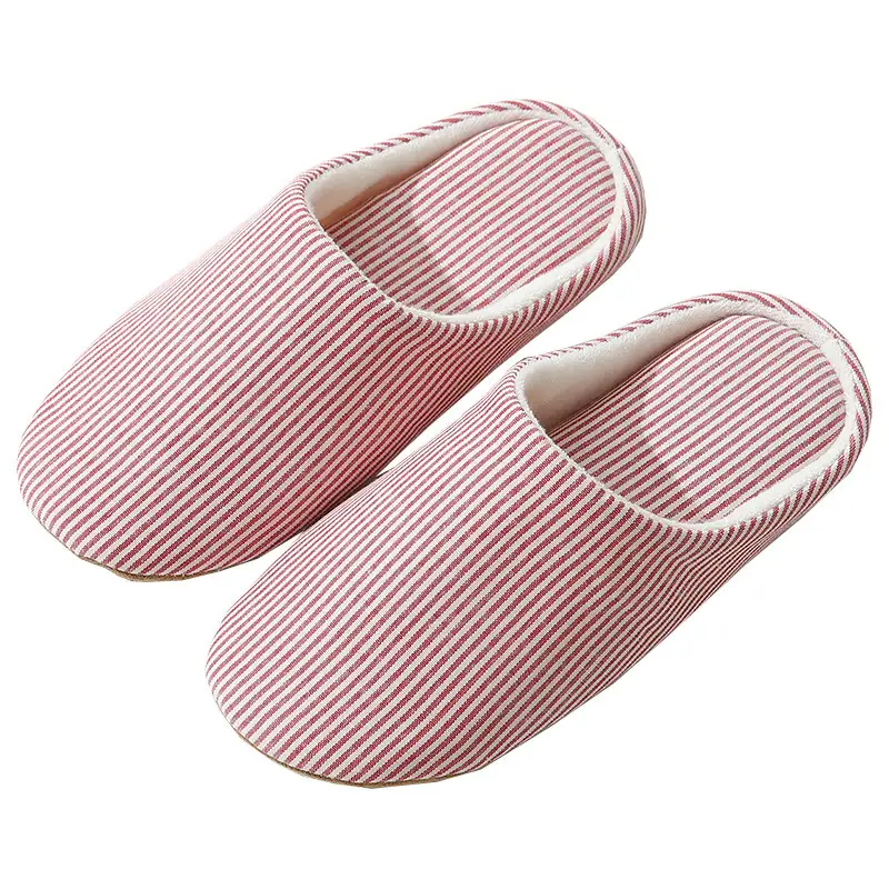 Japanese Style Mute Slippers Women's Winter Soft Bottom Silent Home Floor Non-Slip Indoor Household Cotton Slippers for Men