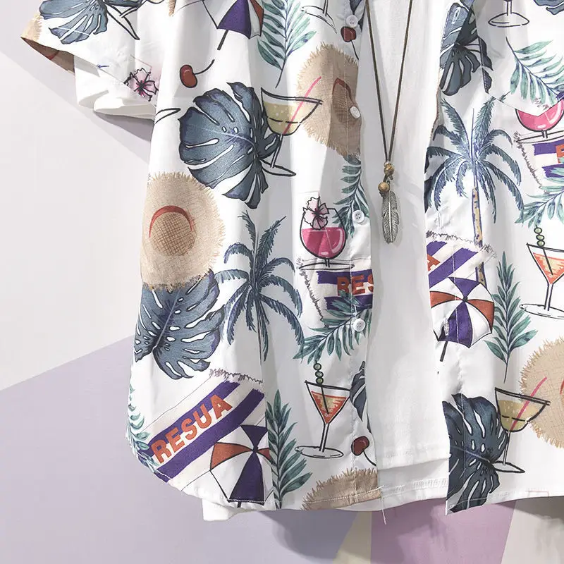 Men's Japanese Style Hawaiian Print Short Sleeve Shirt — feature 13