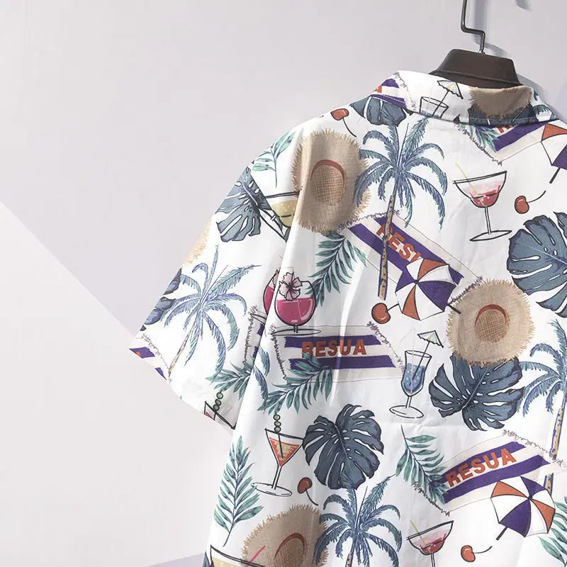 Men's Japanese Style Hawaiian Print Short Sleeve Shirt — feature 15
