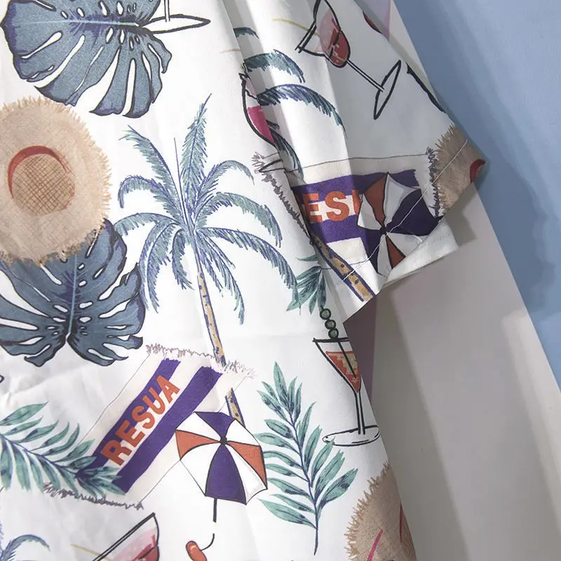 Men's Japanese Style Hawaiian Print Short Sleeve Shirt — feature 16