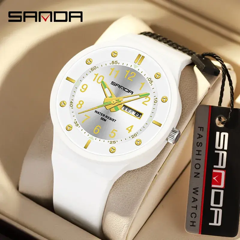Sanda Student Electronic Watch Blue Digital Calendar Waterproof Men's Women's Quartz Watch