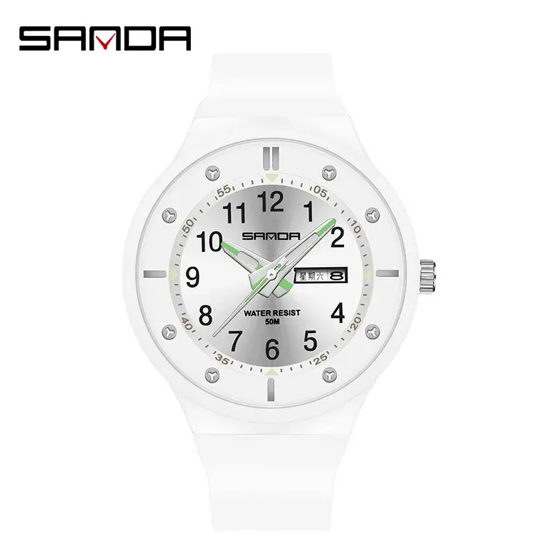 Sanda Student Electronic Watch Blue Digital Calendar Waterproof Men's Women's Quartz Watch