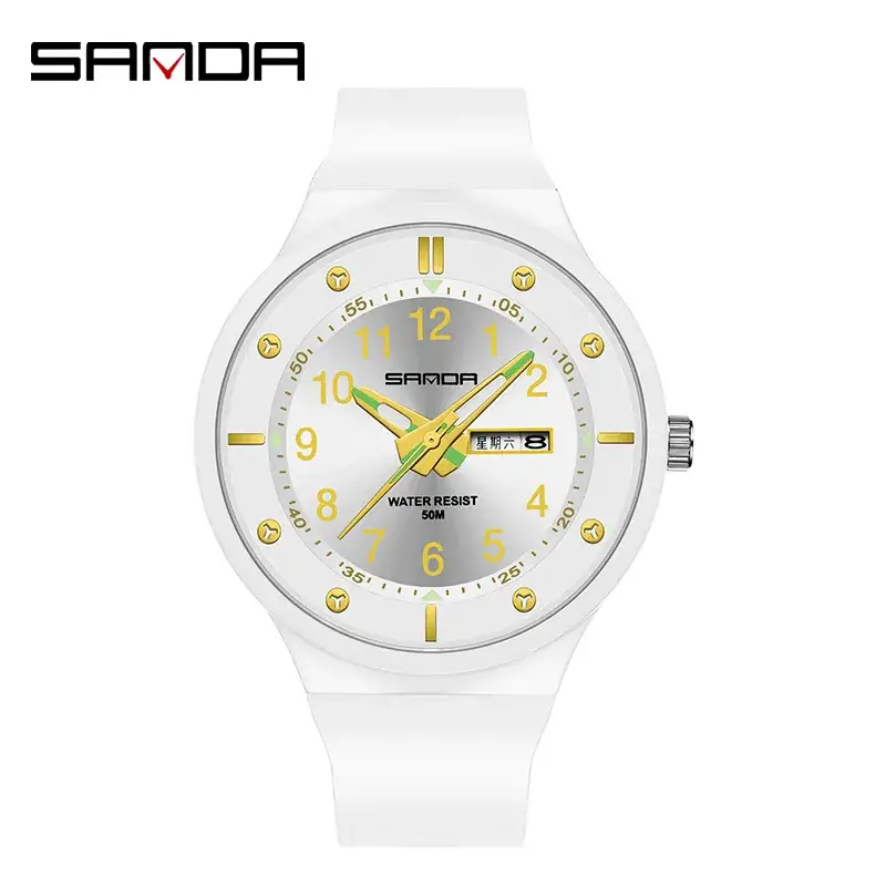 Sanda Student Electronic Watch Blue Digital Calendar Waterproof Men's Women's Quartz Watch
